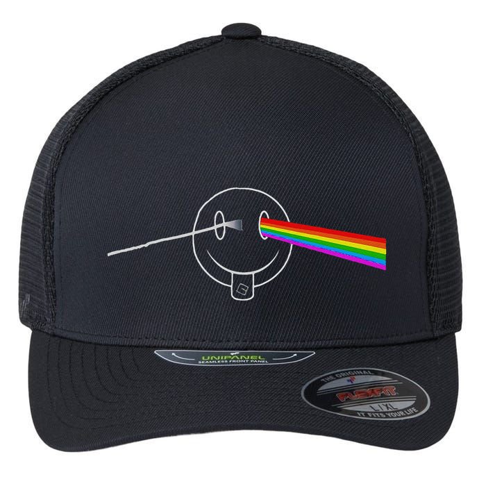Dark Side Acid House Psychedelic Vibes Design Flexfit Unipanel Trucker Cap