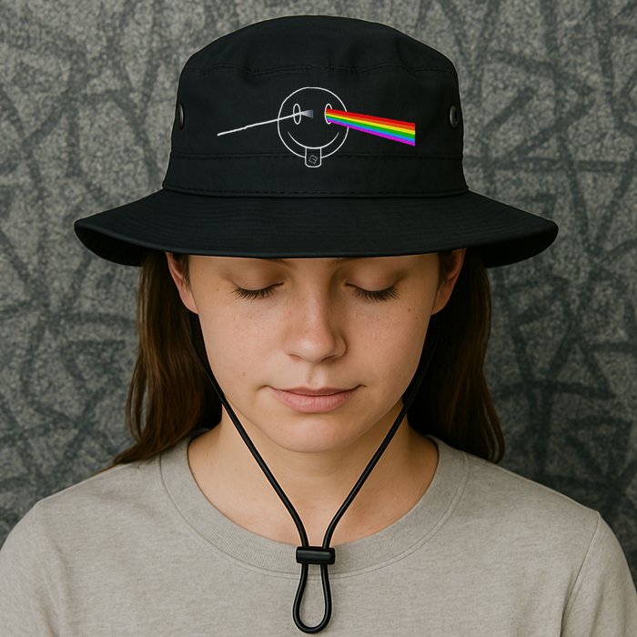 Dark Side Acid House Psychedelic Vibes Design Bucket Hat