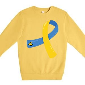 Down Syndrome Awareness Ribbon Premium Crewneck Sweatshirt