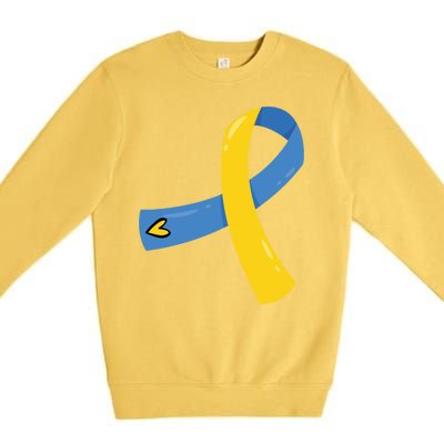 Down Syndrome Awareness Ribbon Premium Crewneck Sweatshirt