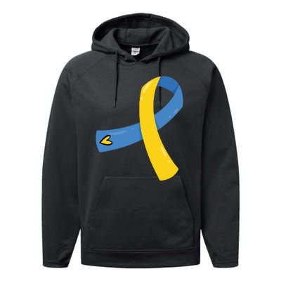 Down Syndrome Awareness Ribbon Performance Fleece Hoodie