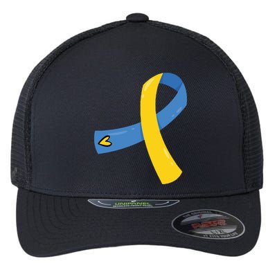 Down Syndrome Awareness Ribbon Flexfit Unipanel Trucker Cap