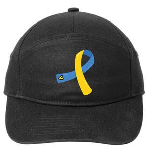 Down Syndrome Awareness Ribbon 7-Panel Snapback Hat