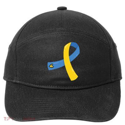 Down Syndrome Awareness Ribbon 7-Panel Snapback Hat