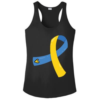 Down Syndrome Awareness Ribbon Ladies PosiCharge Competitor Racerback Tank