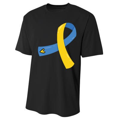 Down Syndrome Awareness Ribbon Performance Sprint T-Shirt