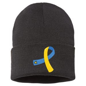 Down Syndrome Awareness Ribbon Sustainable Knit Beanie