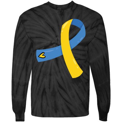 Down Syndrome Awareness Ribbon Tie-Dye Long Sleeve Shirt