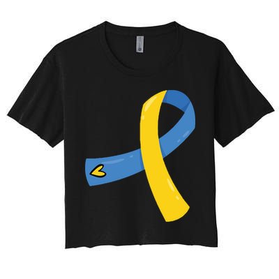 Down Syndrome Awareness Ribbon Crop Top
