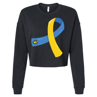 Down Syndrome Awareness Ribbon Cropped Pullover Crew