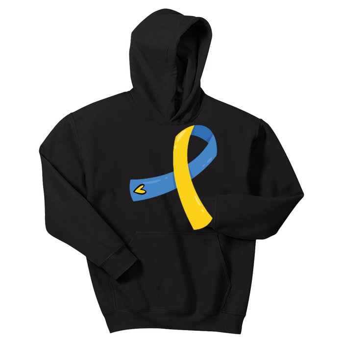 Down Syndrome Awareness Ribbon Kids Hoodie