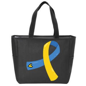 Down Syndrome Awareness Ribbon Zip Tote Bag