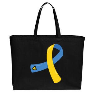 Down Syndrome Awareness Ribbon Cotton Canvas Jumbo Tote