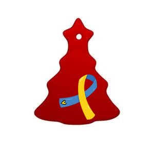 Down Syndrome Awareness Ribbon Ceramic Tree Ornament