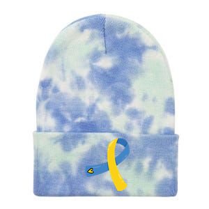 Down Syndrome Awareness Ribbon Tie Dye 12in Knit Beanie