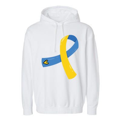 Down Syndrome Awareness Ribbon Garment-Dyed Fleece Hoodie