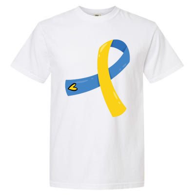 Down Syndrome Awareness Ribbon Garment-Dyed Heavyweight T-Shirt