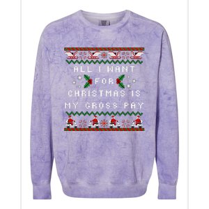 Dear Santa All I Want For Christmas Is My Gross Pay Xmas Colorblast Crewneck Sweatshirt