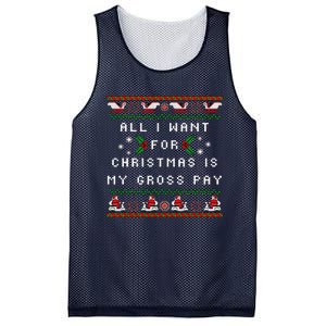 Dear Santa All I Want For Christmas Is My Gross Pay Xmas Mesh Reversible Basketball Jersey Tank