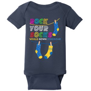 Down Syndrome Awareness Rock Your Socks Baby Bodysuit