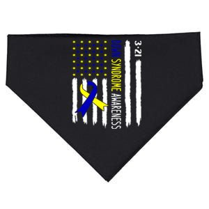 Down Syndrome Awareness Us Flag Trisomy 21 USA-Made Doggie Bandana