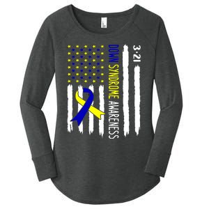 Down Syndrome Awareness Us Flag Trisomy 21 Women's Perfect Tri Tunic Long Sleeve Shirt