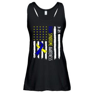 Down Syndrome Awareness Us Flag Trisomy 21 Ladies Essential Flowy Tank