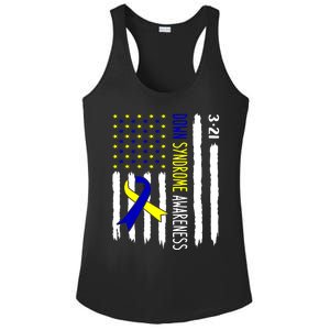 Down Syndrome Awareness Us Flag Trisomy 21 Ladies PosiCharge Competitor Racerback Tank