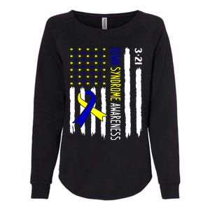 Down Syndrome Awareness Us Flag Trisomy 21 Womens California Wash Sweatshirt