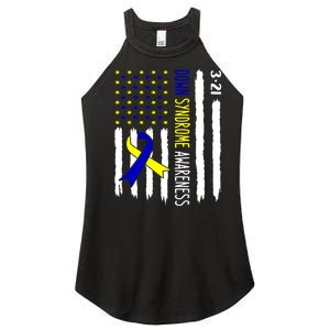 Down Syndrome Awareness Us Flag Trisomy 21 Women's Perfect Tri Rocker Tank