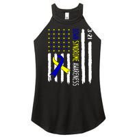 Down Syndrome Awareness Us Flag Trisomy 21 Women's Perfect Tri Rocker Tank