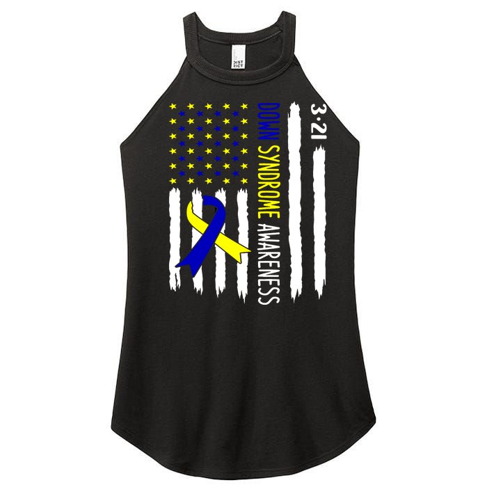 Down Syndrome Awareness Us Flag Trisomy 21 Women's Perfect Tri Rocker Tank