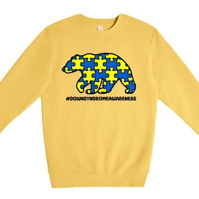 Down Syndrome Awareness Bear Premium Crewneck Sweatshirt