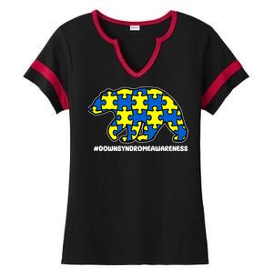 Down Syndrome Awareness Bear Ladies Halftime Notch Neck Tee