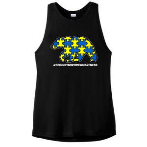 Down Syndrome Awareness Bear Ladies PosiCharge Tri-Blend Wicking Tank