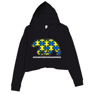 Down Syndrome Awareness Bear Crop Fleece Hoodie