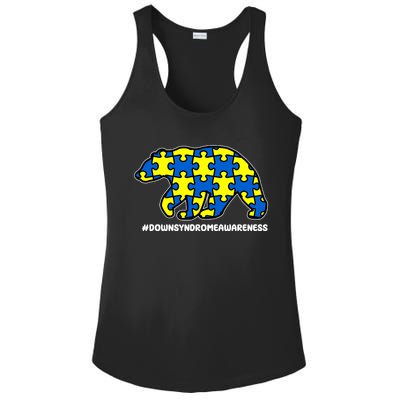 Down Syndrome Awareness Bear Ladies PosiCharge Competitor Racerback Tank