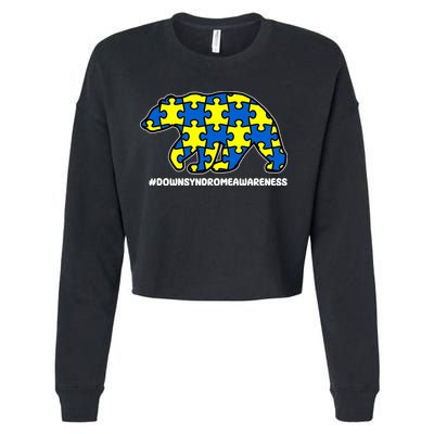 Down Syndrome Awareness Bear Cropped Pullover Crew