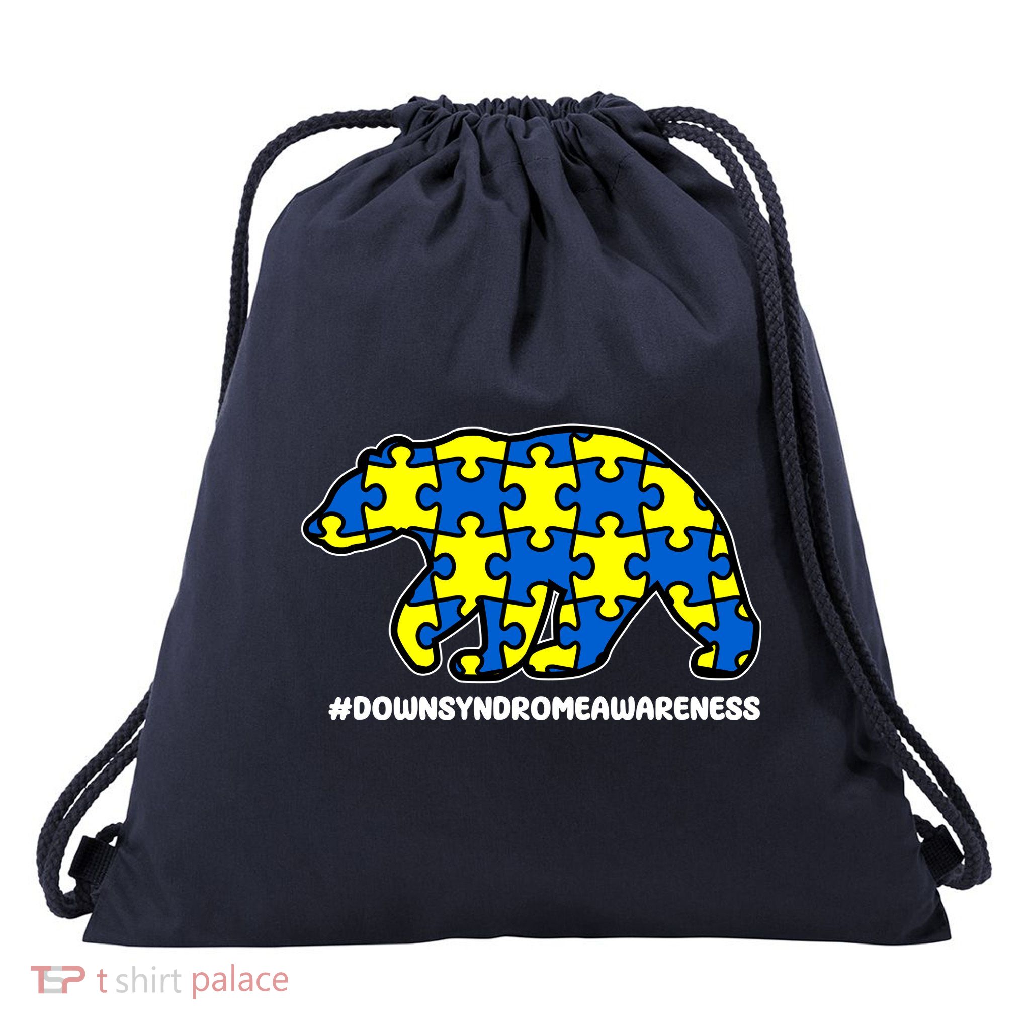 Down Syndrome Awareness Bear Drawstring Bag