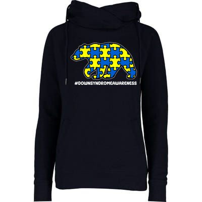 Down Syndrome Awareness Bear Womens Funnel Neck Pullover Hood