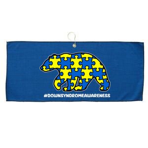 Down Syndrome Awareness Bear Large Microfiber Waffle Golf Towel