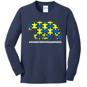 Down Syndrome Awareness Bear Kids Long Sleeve Shirt