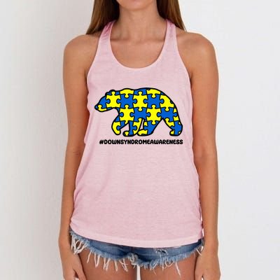 Down Syndrome Awareness Bear Women's Knotted Racerback Tank