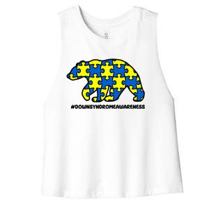 Down Syndrome Awareness Bear Women's Racerback Cropped Tank