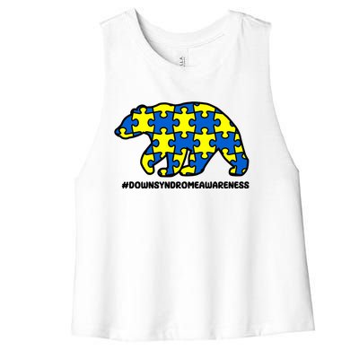 Down Syndrome Awareness Bear Women's Racerback Cropped Tank