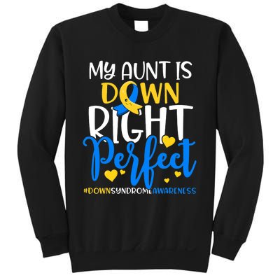 Down Syndrome Awareness My Aunt Is Down Right Perfect Sweatshirt