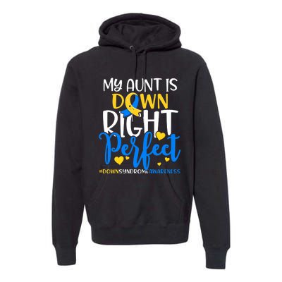 Down Syndrome Awareness My Aunt Is Down Right Perfect Premium Hoodie