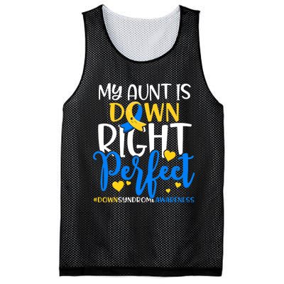 Down Syndrome Awareness My Aunt Is Down Right Perfect Mesh Reversible Basketball Jersey Tank