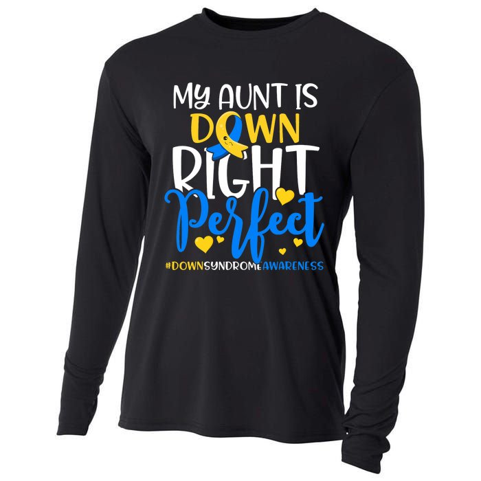 Down Syndrome Awareness My Aunt Is Down Right Perfect Cooling Performance Long Sleeve Crew