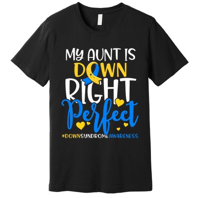 Down Syndrome Awareness My Aunt Is Down Right Perfect Premium T-Shirt